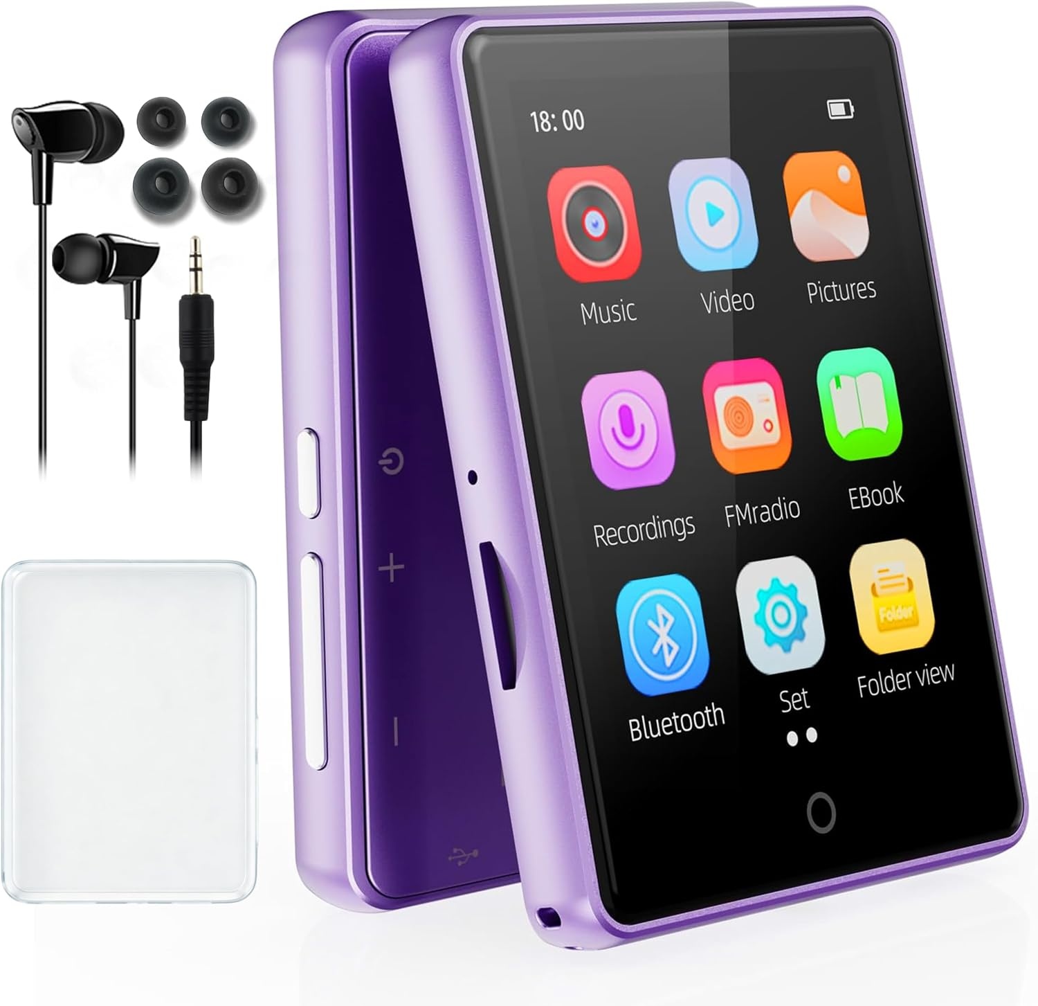 MP3-speler 64GB Paars met Touchscreen & Bluetooth 5.3 - Nu 28% Korting!