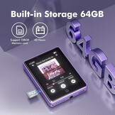 MP3-speler 64GB Paars met Touchscreen & Bluetooth 5.3 - Nu 28% Korting!