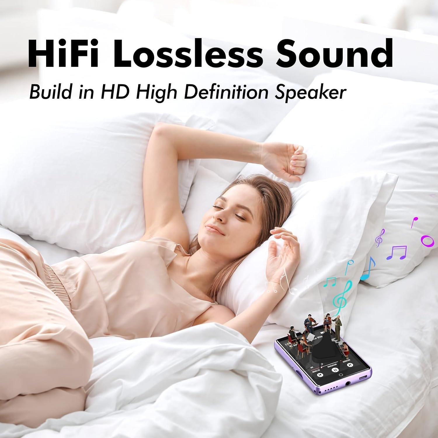MP3-speler 64GB Paars met Touchscreen & Bluetooth 5.3 - Nu 28% Korting!