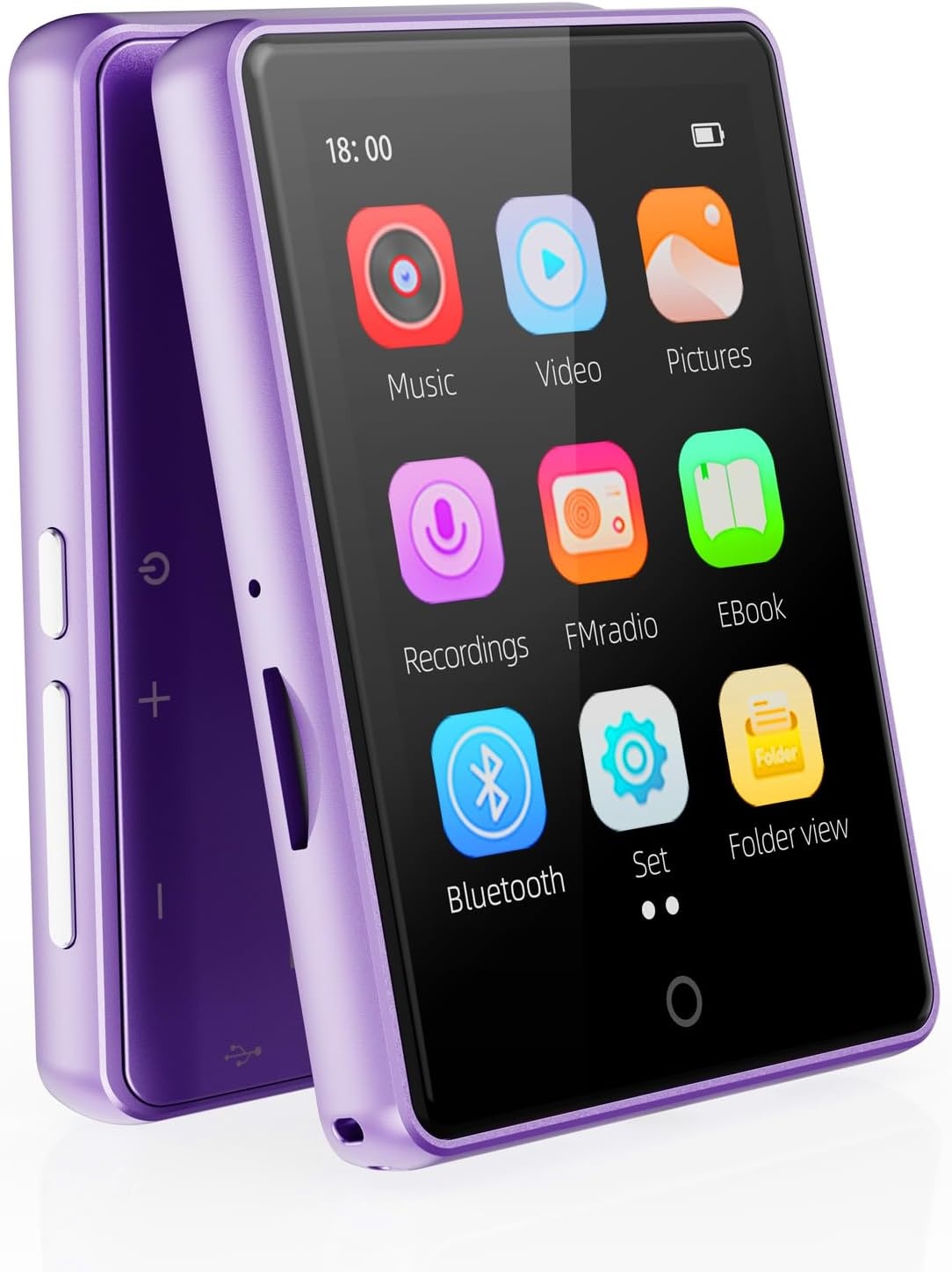 MP3-speler 64GB Paars met Touchscreen & Bluetooth 5.3 - Nu 28% Korting!