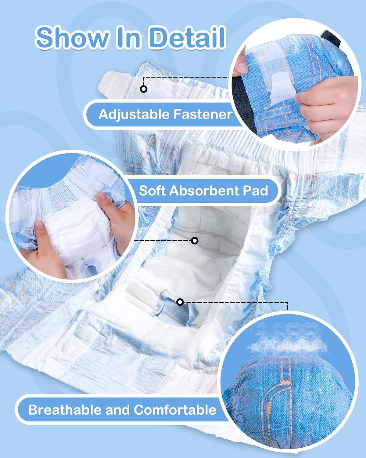 Hondenluiers Vrouwelijk - 48 Stuks - Maat S - Blauw Jeans