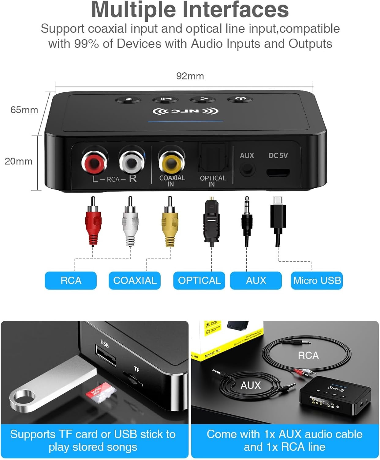 3-in-1 Bluetooth 5.0 Audio Adapter met Afstandsbediening - 27% Korting