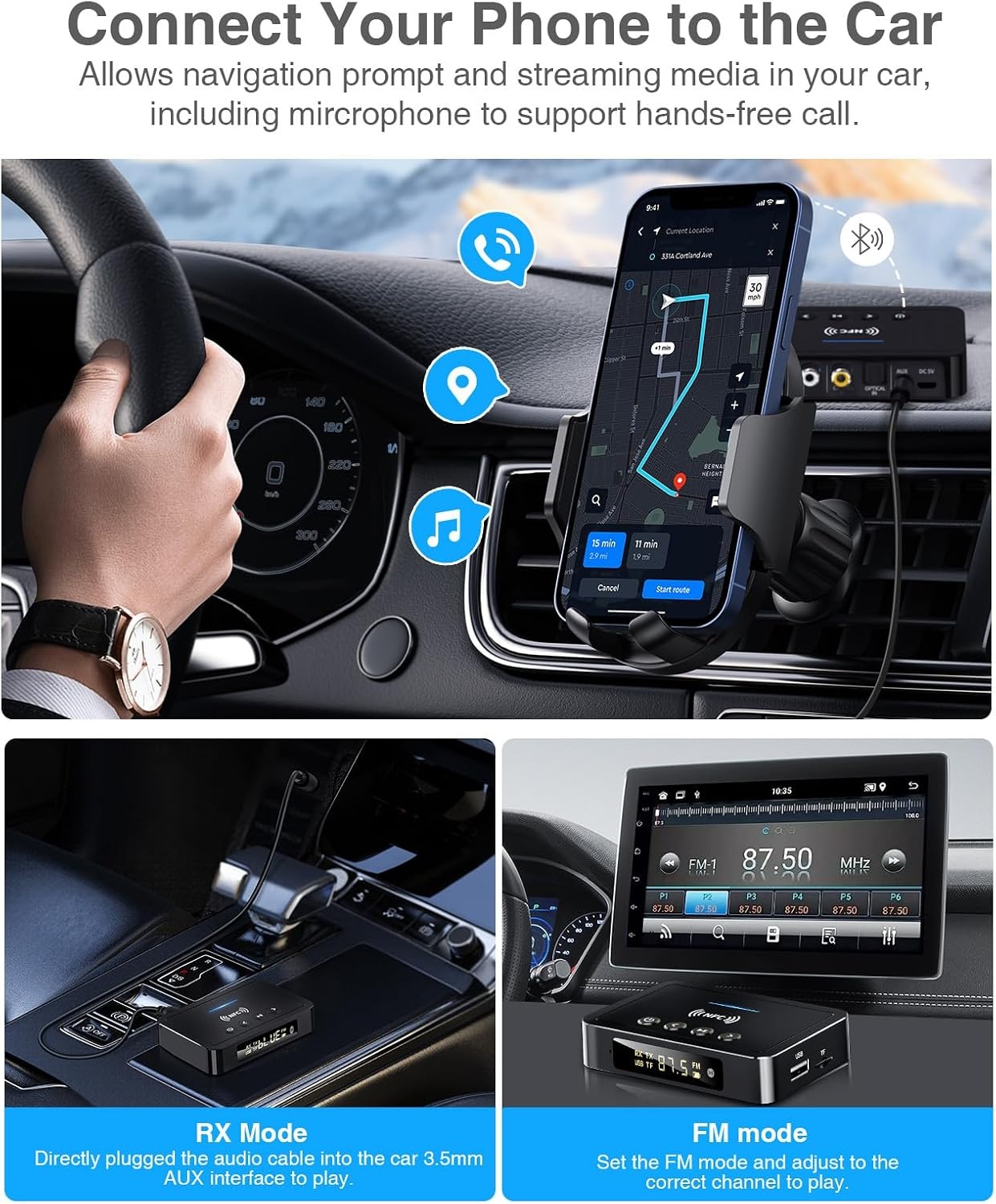 3-in-1 Bluetooth 5.0 Audio Adapter met Afstandsbediening - 27% Korting