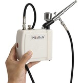 MEEDEN Mini Airbrush Set met Compressor & 12 Kleuren Verf (Wit) - 34% Korting