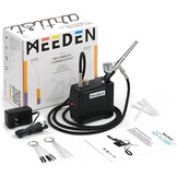 MEEDEN Mini Airbrush Set met Compressor & 12 Kleuren Verf (Wit) - 34% Korting