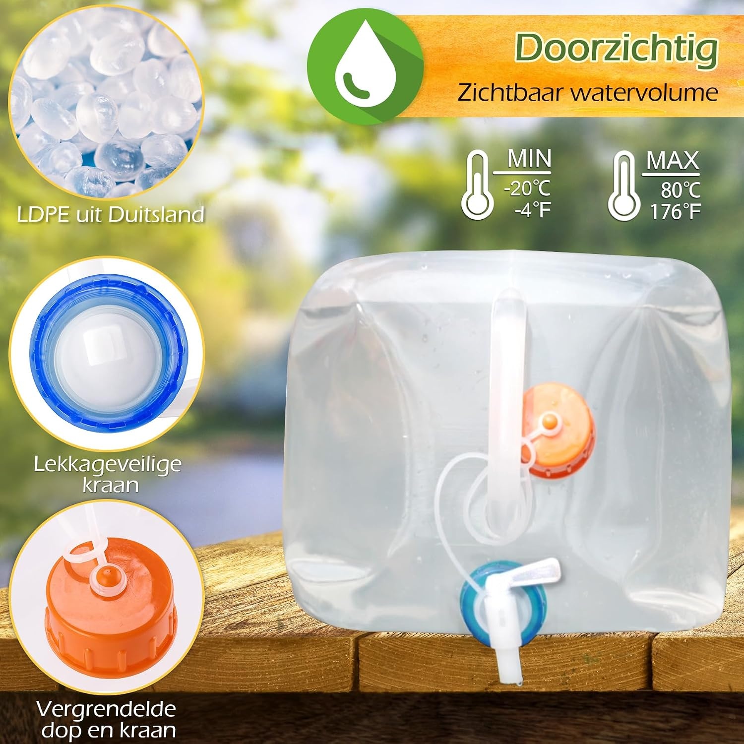 Opvouwbare Watertank met Kraan (10L) - 31% Korting!