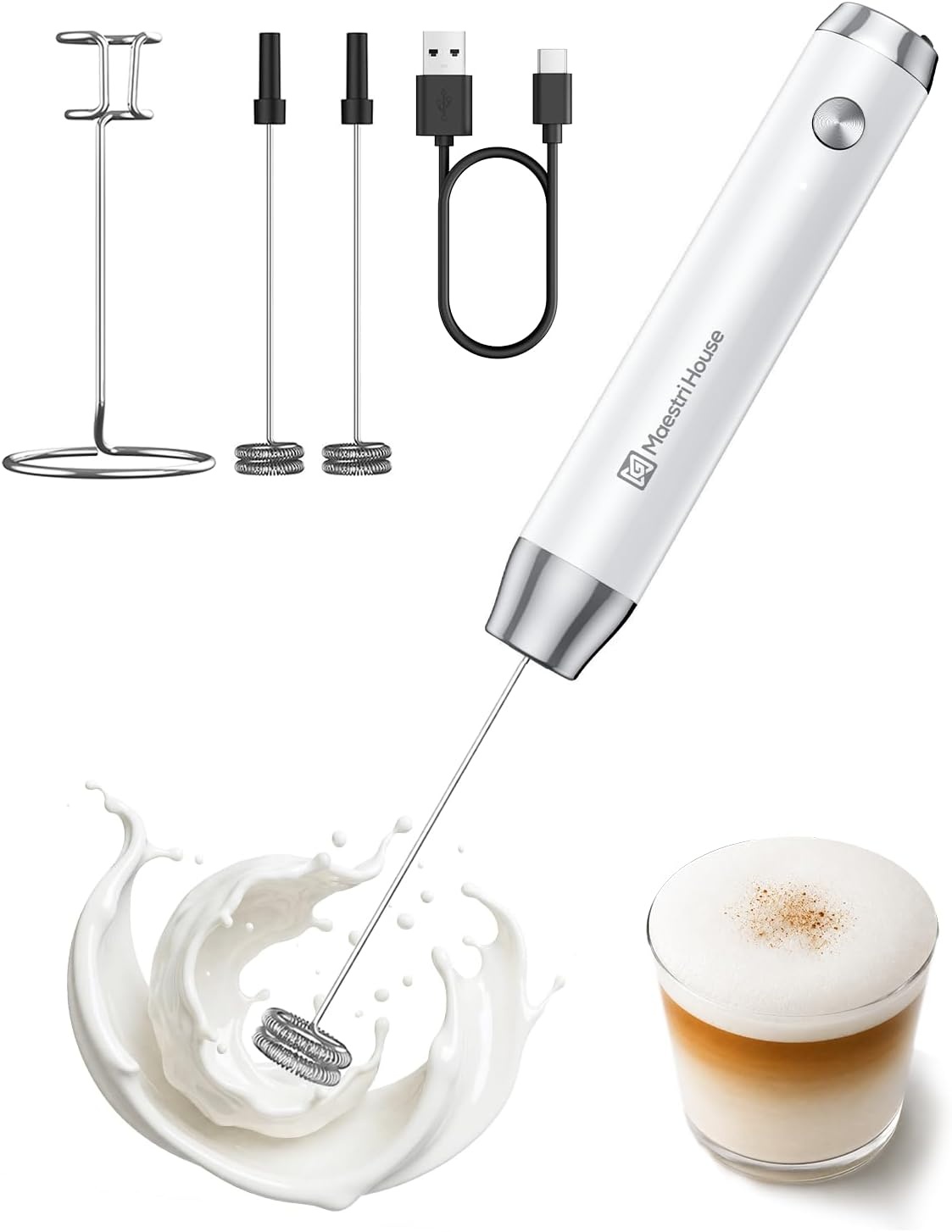 Maestri House Melkopschuimer: Oplaadbaar & Waterdicht met 32% Korting!