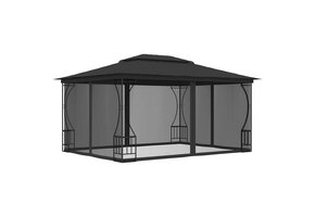 Antraciet Prieel 300x400 cm met Netten - 35% Korting