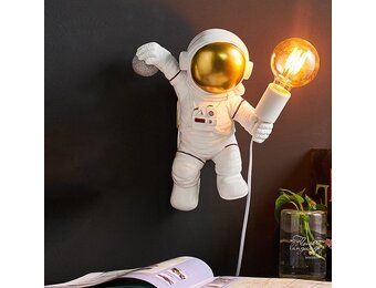 Astronaut Kinder Wandlamp - Wit | E27 Fitting | 35% Korting