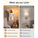 Astronaut Kinder Wandlamp - Wit | E27 Fitting | 35% Korting