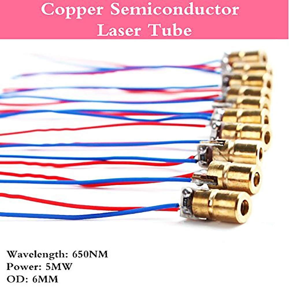 CESFONJER 15 stuks Mini 3V laserdiode lasermodule laserpunt dioden laser dot laserdiodemodule head diode 650 nm 6 mm