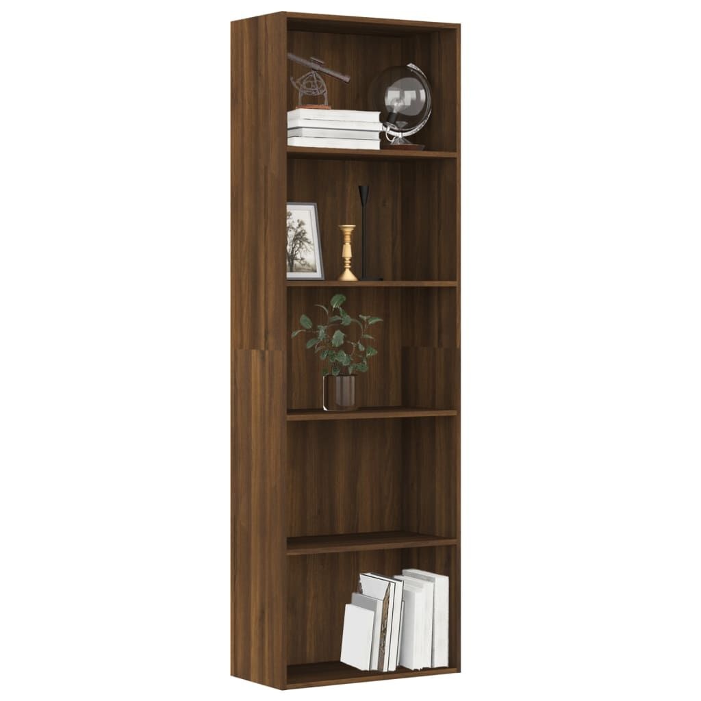 vidaXL Boekenkast 60x30x189 cm bewerkt hout bruin eikenkleur