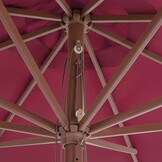 vidaXL Parasol met houten paal 350 cm bordeauxrood