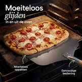 Blumtal pizzaschep met groot oppervlak 30,5 x 30,5 cm - praktische aluminium pizzaschep - met steel - pizzaschuiver - met aluminium steel