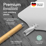 Blumtal pizzaschep met groot oppervlak 30,5 x 30,5 cm - praktische aluminium pizzaschep - met steel - pizzaschuiver - met aluminium steel