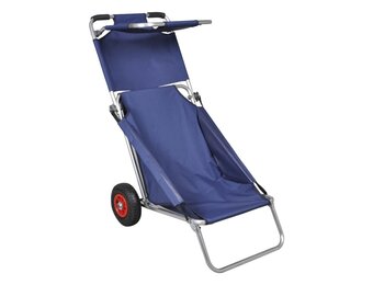 vidaXL Strandtrolley met wielen draagbaar en inklapbaar blauw