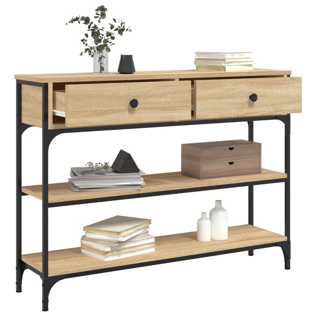 vidaXL Wandtafel 100x25x75 cm bewerkt hout sonoma eikenkleurig