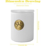 Hondenurn, huisdierurn voor as, 15 kg, dierenurnen voor honden, wit