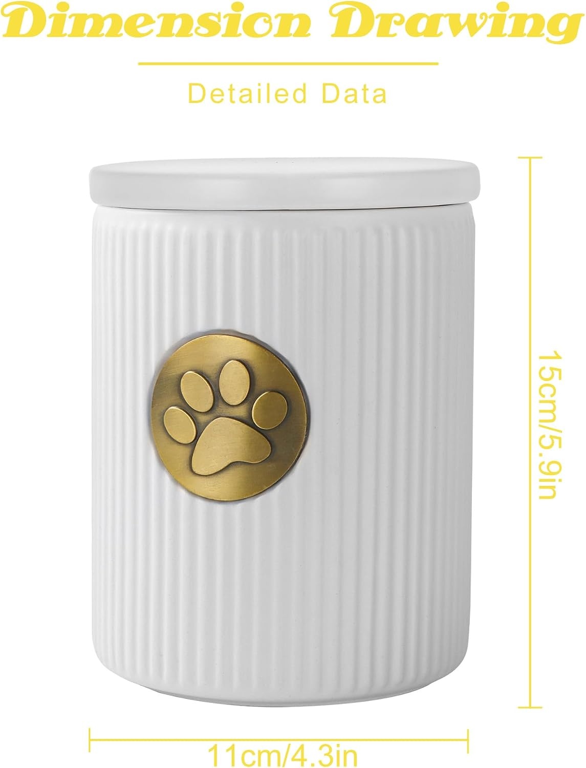 Hondenurn, huisdierurn voor as, 15 kg, dierenurnen voor honden, wit