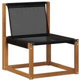 vidaXL 3 st Buitenzitmiddelsofa Massief acaciahout en Textilene Stof