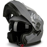 WESTT Torque X Integraalhelm voor motorfiets, kleur zwart, wit of grijs, opvouwbare motorhelm, schokbestendige motorhelm, integraalhelm voor heren en dames, scooterhelm, ECE-gecertificeerd