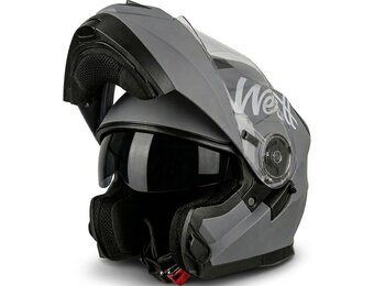 WESTT Torque X Integraalhelm voor motorfiets, kleur zwart, wit of grijs, opvouwbare motorhelm, schokbestendige motorhelm, integraalhelm voor heren en dames, scooterhelm, ECE-gecertificeerd