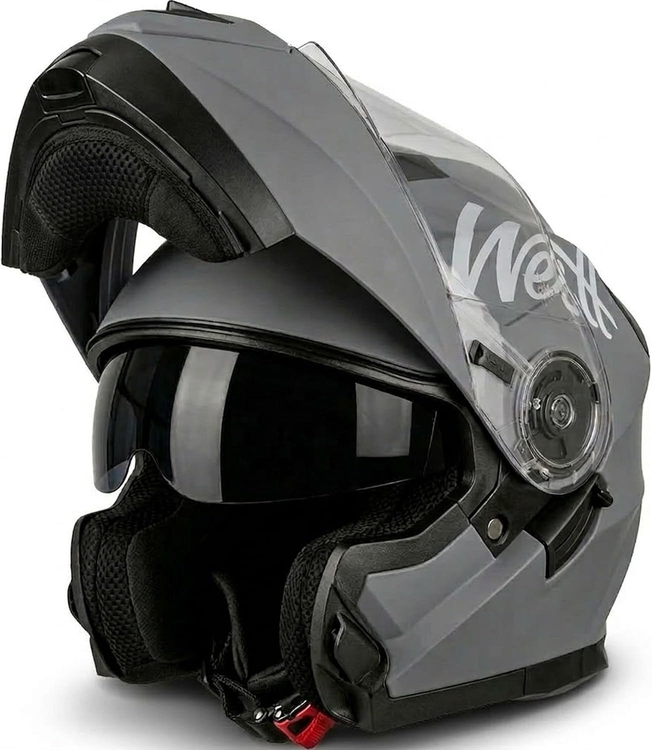 WESTT Torque X Integraalhelm voor motorfiets, kleur zwart, wit of grijs, opvouwbare motorhelm, schokbestendige motorhelm, integraalhelm voor heren en dames, scooterhelm, ECE-gecertificeerd