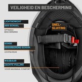WESTT Torque X Integraalhelm voor motorfiets, kleur zwart, wit of grijs, opvouwbare motorhelm, schokbestendige motorhelm, integraalhelm voor heren en dames, scooterhelm, ECE-gecertificeerd
