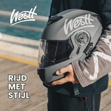 WESTT Torque X Integraalhelm voor motorfiets, kleur zwart, wit of grijs, opvouwbare motorhelm, schokbestendige motorhelm, integraalhelm voor heren en dames, scooterhelm, ECE-gecertificeerd