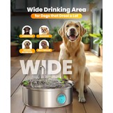 oneisall Hondenwaterfontein, 7L stille roestvrijstalen waterfontein voor honden met visueel waterniveau. 4-laags filtratie voor grote middelgrote en kleine rassen honden huisdieren