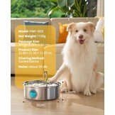 oneisall Hondenwaterfontein, 7L stille roestvrijstalen waterfontein voor honden met visueel waterniveau. 4-laags filtratie voor grote middelgrote en kleine rassen honden huisdieren