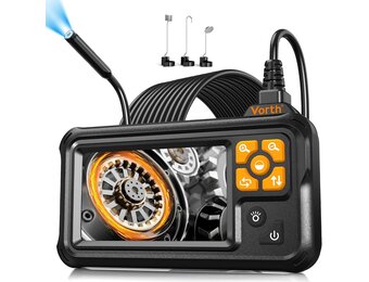 Endoscoopcamera met licht, 4,3 inch IPS-scherm, 1080p endoscoop, gereedschap met 8 ledlampen, 5 m semi-rigide kabel, slangcamera, IP67 waterdicht, kanalisatie-inspectie, gadgets - enkele lens