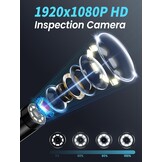 Endoscoopcamera met licht, 4,3 inch IPS-scherm, 1080p endoscoop, gereedschap met 8 ledlampen, 5 m semi-rigide kabel, slangcamera, IP67 waterdicht, kanalisatie-inspectie, gadgets - enkele lens