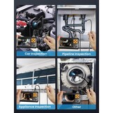 Endoscoopcamera met licht, 4,3 inch IPS-scherm, 1080p endoscoop, gereedschap met 8 ledlampen, 5 m semi-rigide kabel, slangcamera, IP67 waterdicht, kanalisatie-inspectie, gadgets - enkele lens