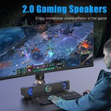 Smalody Computer Soundbar, pc-luidsprekers, USB-soundbar, gaming-luidspreker met coole led-verlichting, multimedialuidspreker Perfect voor pc-games, computer, desktop, laptop