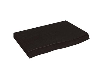 vidaXL Wastafelblad 60x50x(2-4) cm behandeld massief hout donkerbruin
