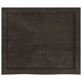 vidaXL Wastafelblad 60x50x(2-4) cm behandeld massief hout donkerbruin