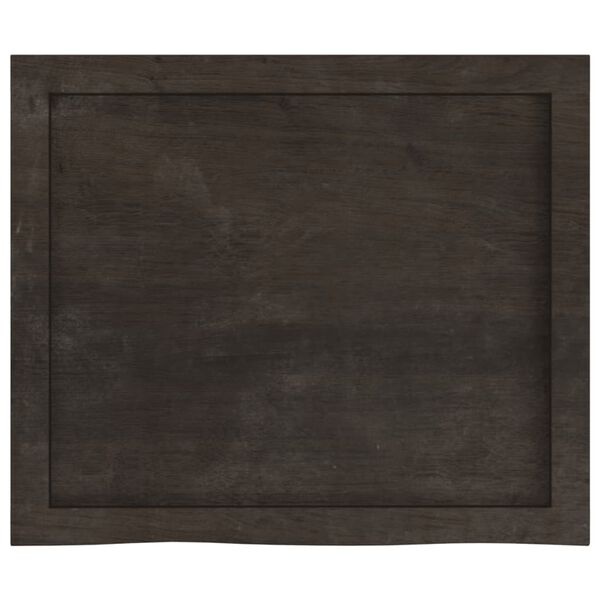vidaXL Wastafelblad 60x50x(2-4) cm behandeld massief hout donkerbruin