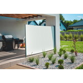 Uitschuifbaar Windscherm 350x180 cm beige polyester voor tuin, balkon & terras | Privacy & Zonwering