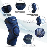 NEENCA Kniebrace, Kniecompressie Sleeve Ondersteuning met Patella Gel Pad & Side Spring Stabilizers, Kniebeschermer voor hardlopen, Meniscus scheur, Artritis, Gezamenlijke Pijn Relief,Letsel Recovery