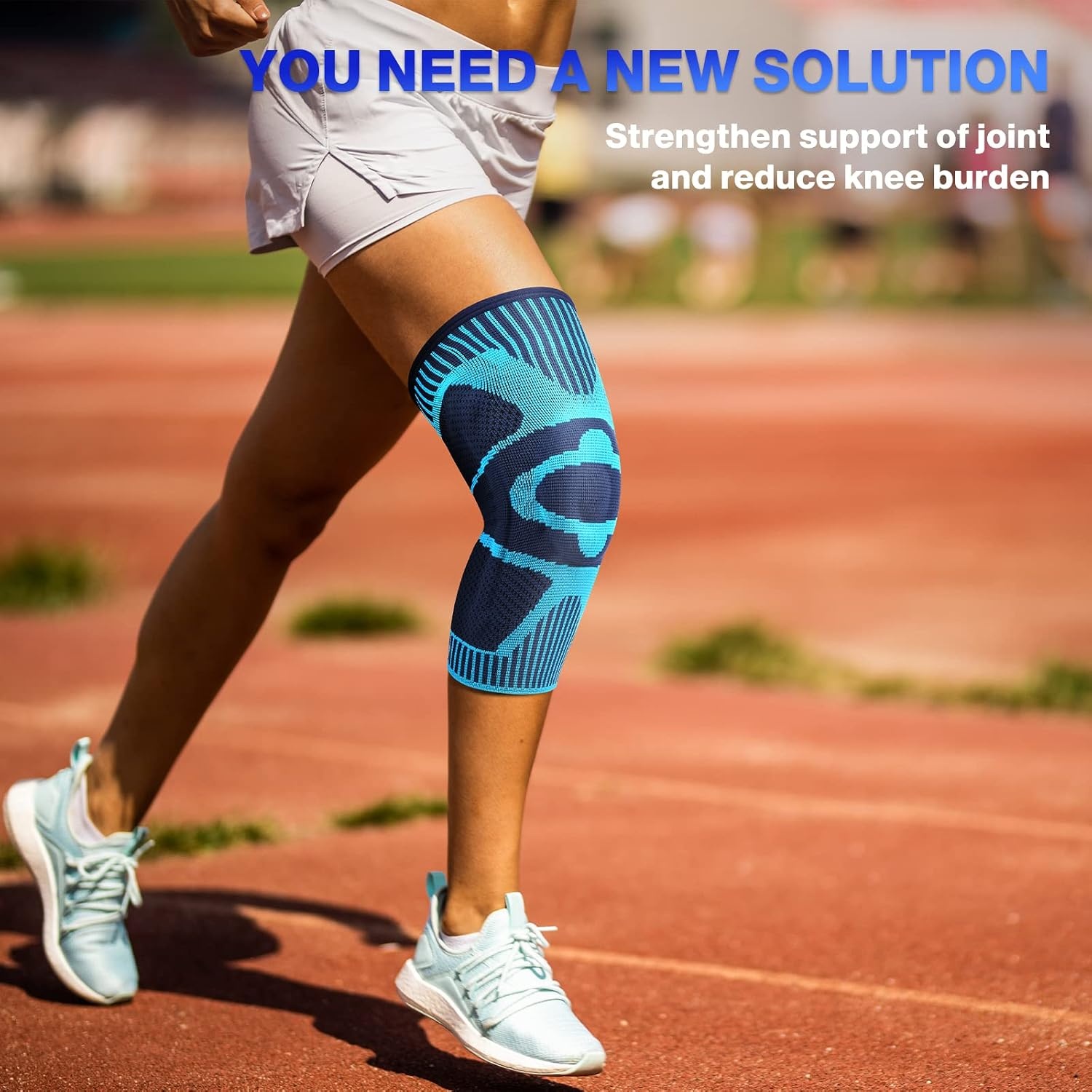 NEENCA Kniebrace, Kniecompressie Sleeve Ondersteuning met Patella Gel Pad & Side Spring Stabilizers, Kniebeschermer voor hardlopen, Meniscus scheur, Artritis, Gezamenlijke Pijn Relief,Letsel Recovery