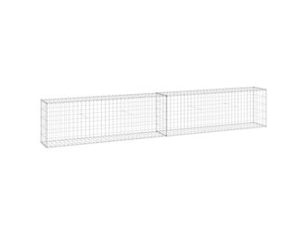 vidaXL Schanskorfmuur met deksels 300x30x50 cm gegalvaniseerd staal
