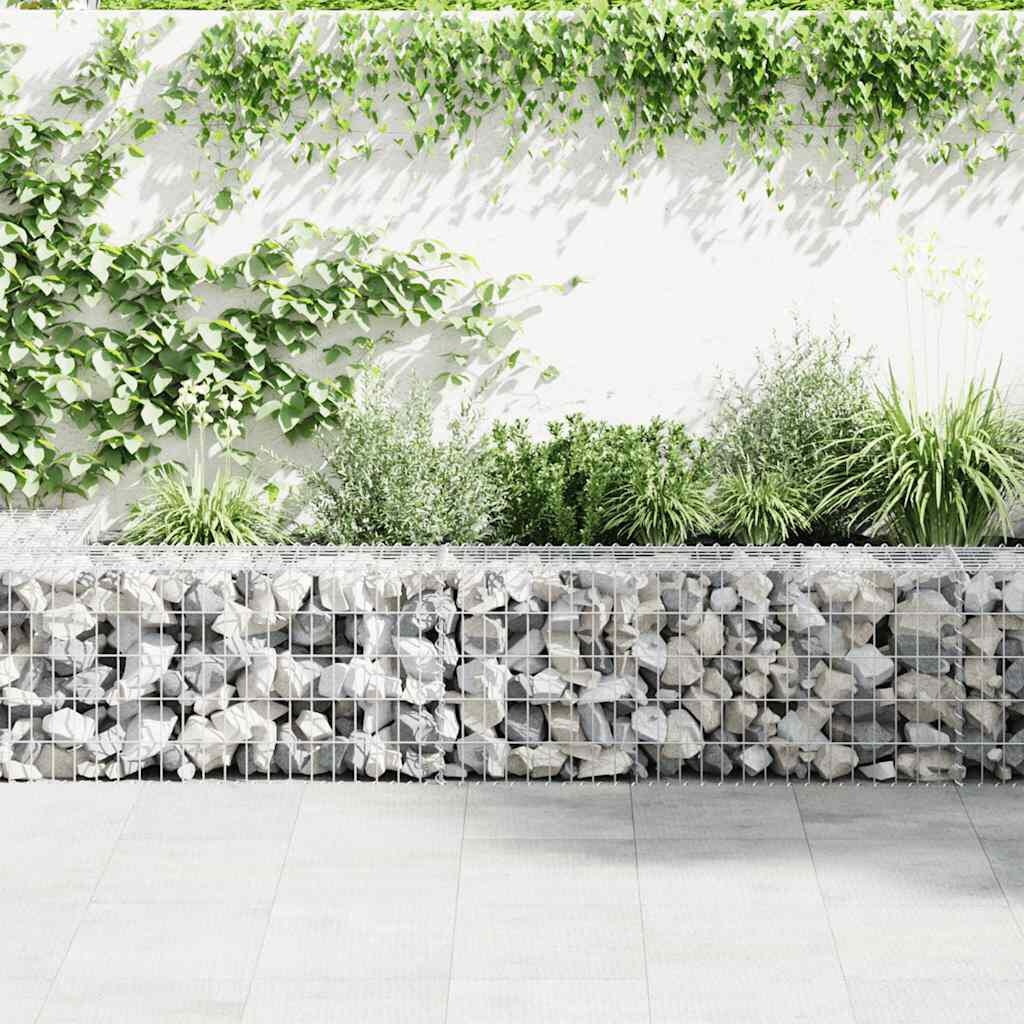 vidaXL Schanskorfmuur met deksels 300x30x50 cm gegalvaniseerd staal