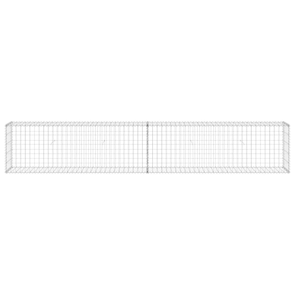 vidaXL Schanskorfmuur met deksels 300x30x50 cm gegalvaniseerd staal