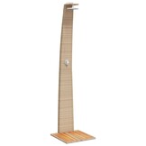 vidaXL Buitendouche 55x60x224 cm poly rattan en acaciahout beige