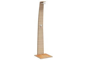 Buitendouche Poly Rattan & Acaciahout Beige - 34% Korting