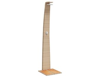vidaXL Buitendouche 55x60x224 cm poly rattan en acaciahout beige