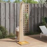 vidaXL Buitendouche 55x60x224 cm poly rattan en acaciahout beige