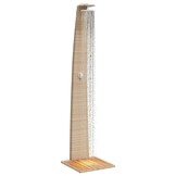 vidaXL Buitendouche 55x60x224 cm poly rattan en acaciahout beige