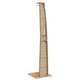 vidaXL Buitendouche 55x60x224 cm poly rattan en acaciahout beige